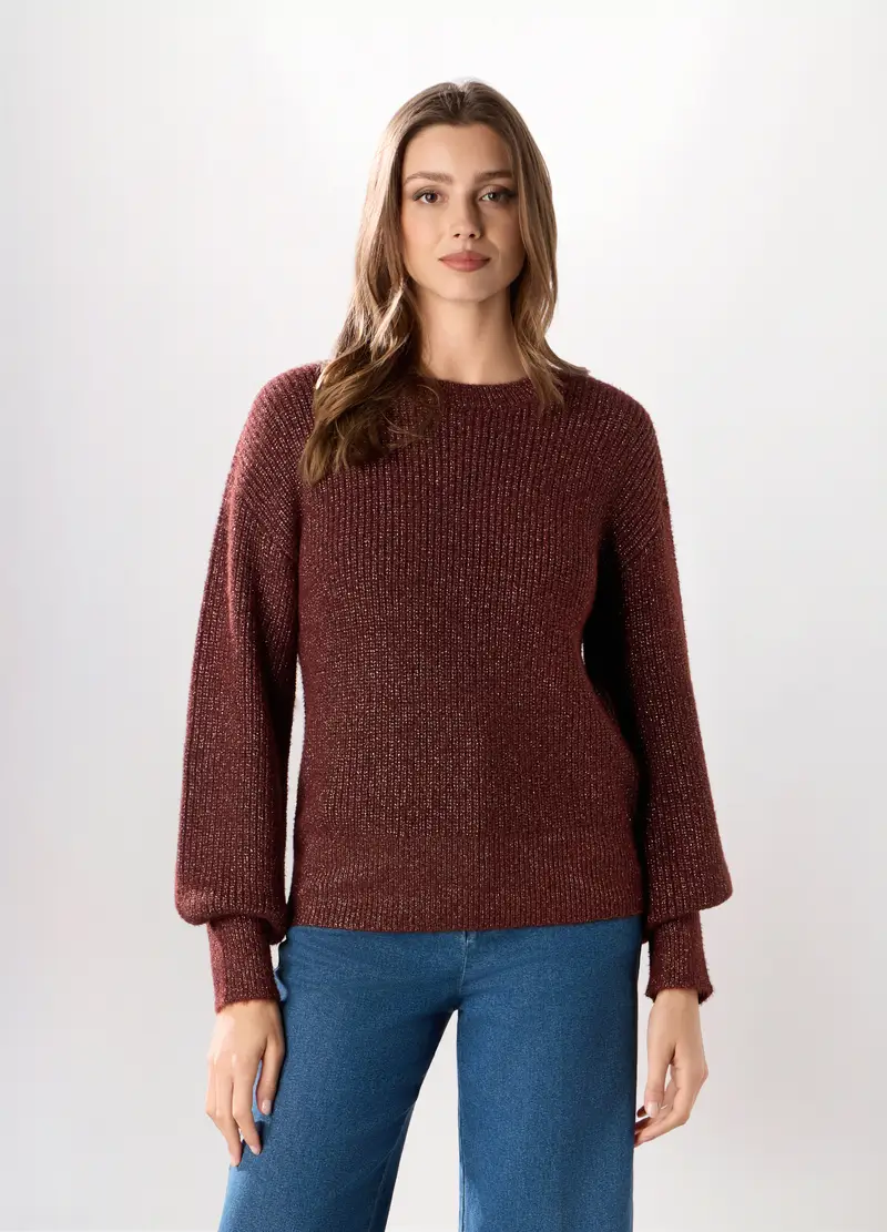 Pullover Tricot Donna, Rosso scuro