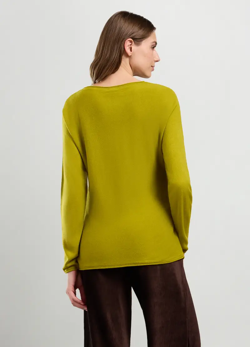 Pullover Tricot Donna, Verde pistacchio miniatura 2