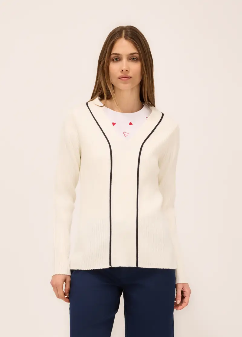 Upim, Pullover Tricot In Costina Donna, Bianco, Taglia: M