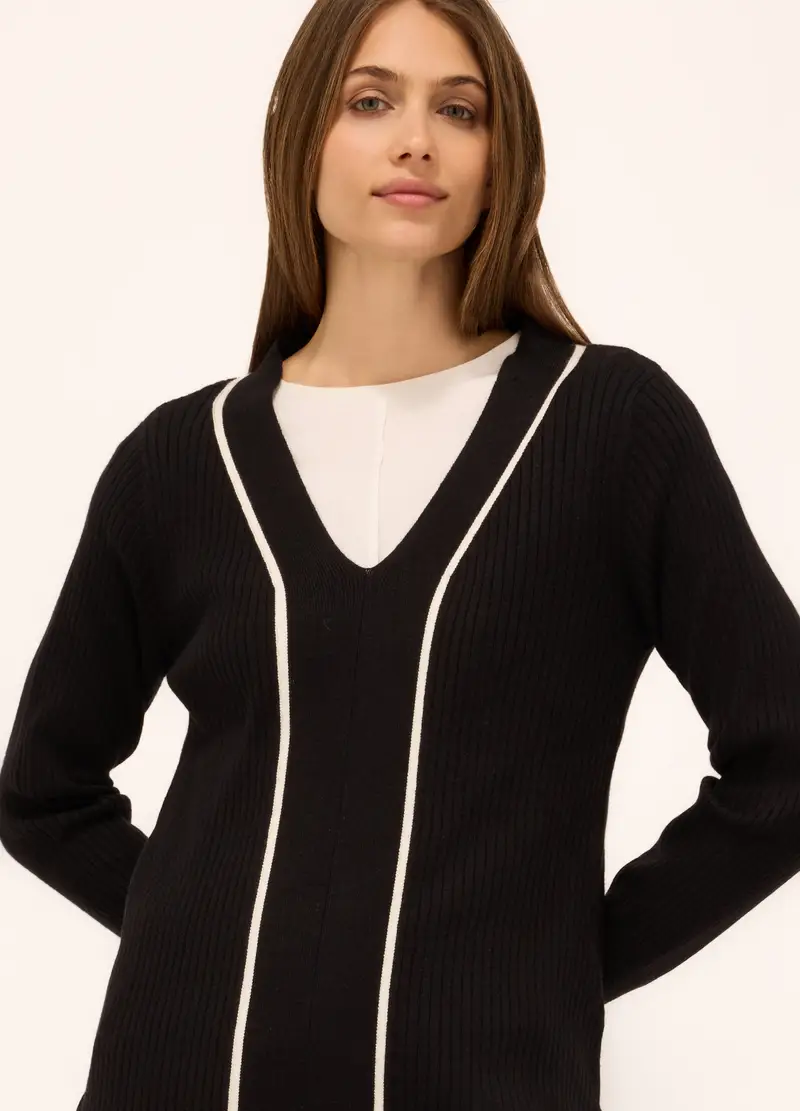 Upim, Pullover Tricot In Costina Donna, Nero, Taglia: XXL miniatura 2