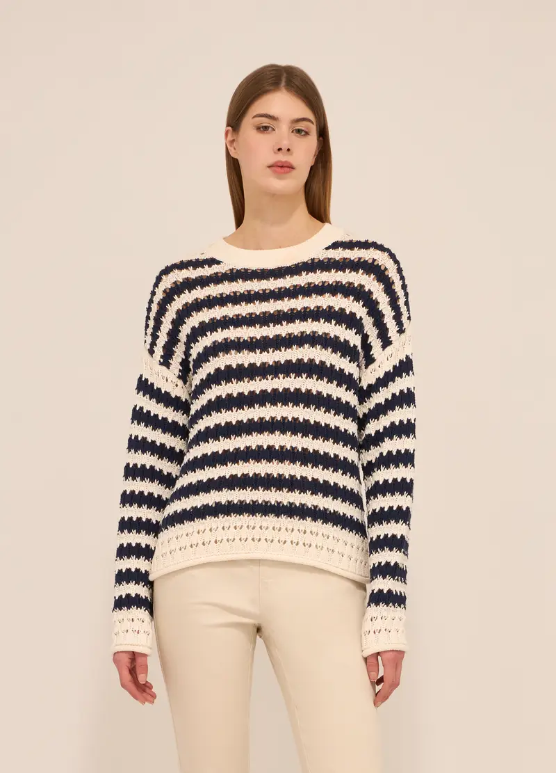 Upim, Pullover Tricot Misto Cotone Donna, Blu navy, Taglia: XS