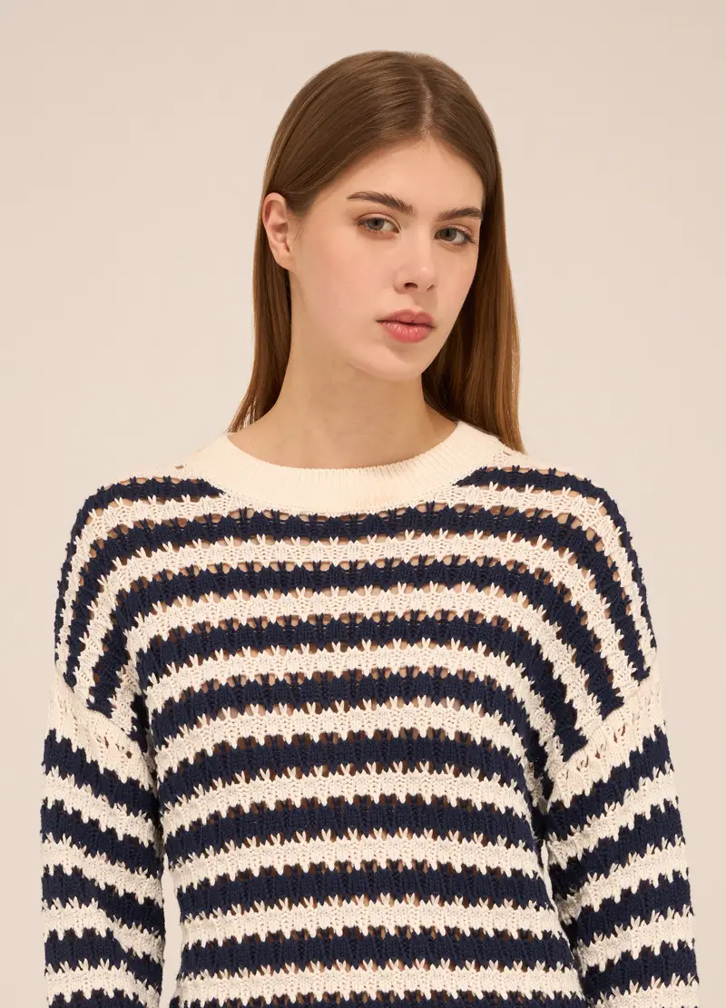Upim, Pullover Tricot Misto Cotone Donna, Blu navy, Taglia: XS miniatura 2