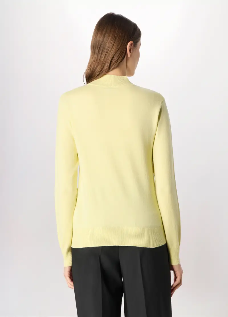 Pullover Tricot Misto Viscosa Donna, Giallo chiaro miniatura 2