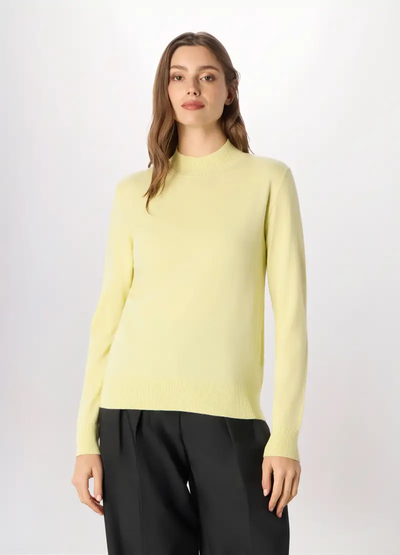 Pullover Tricot Misto Viscosa Donna, Giallo chiaro