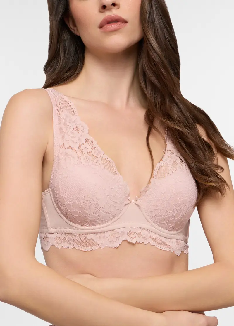 Reggiseno A Balconcino Imbottito Donna, Rosa chiaro miniatura 3