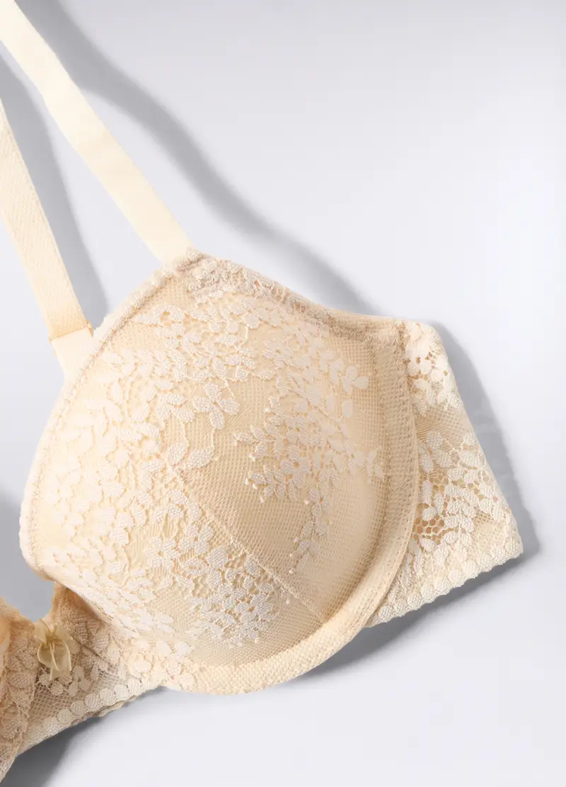 Reggiseno A Balconcino In Pizzo Donna, Bianco avorio miniatura 2