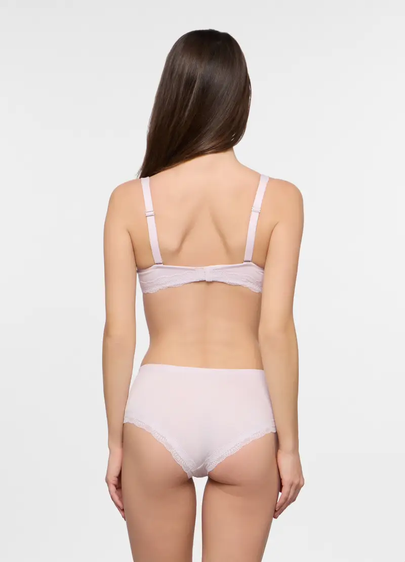 Reggiseno A Balconcino In Viscosa Di Bamboo Stretch Donna, Rosa chiaro miniatura 2
