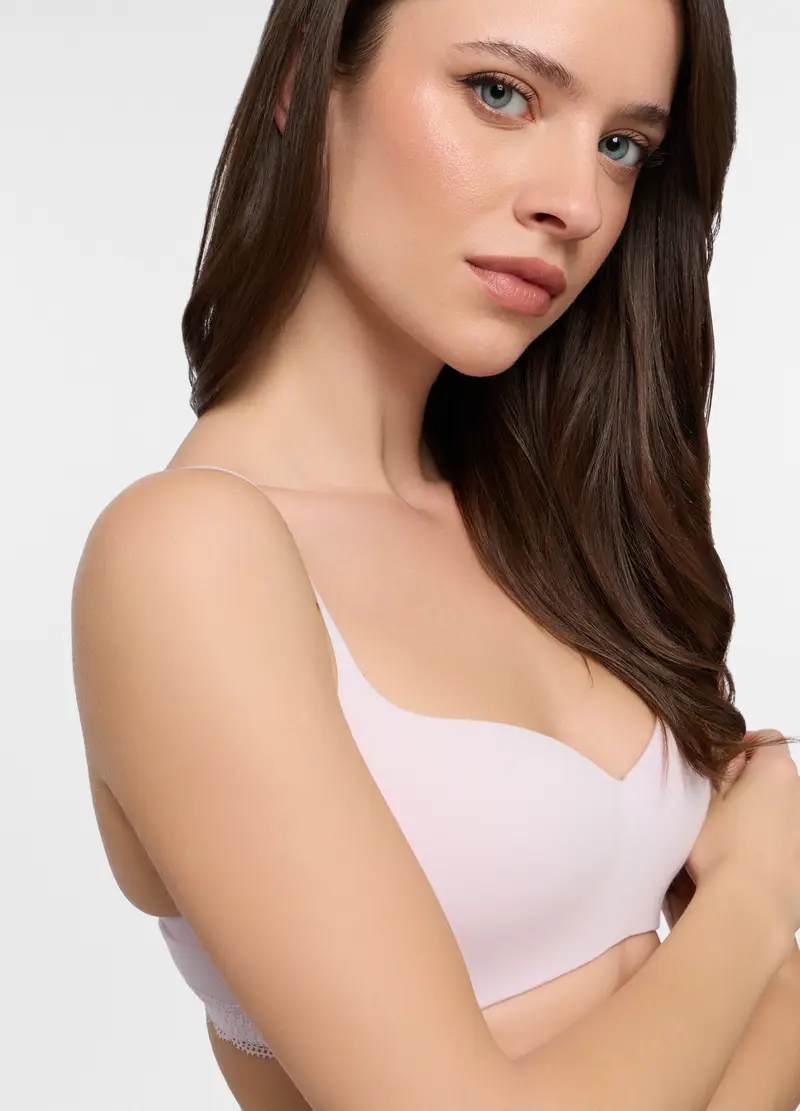 Reggiseno A Balconcino In Viscosa Di Bamboo Stretch Donna, Rosa chiaro miniatura 3