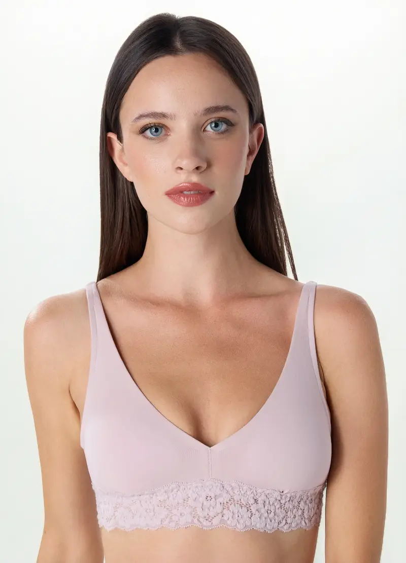 Upim, Reggiseno A Triangolo In Cotone Stretch, Donna, Viola malva, Taglia: 2B miniatura 2