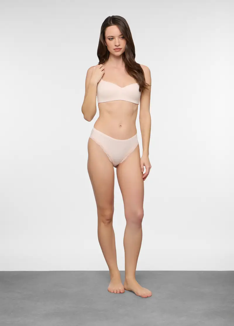 Reggiseno A Triangolo In Viscosa Di Bamboo Stretch Donna, Rosa polveroso