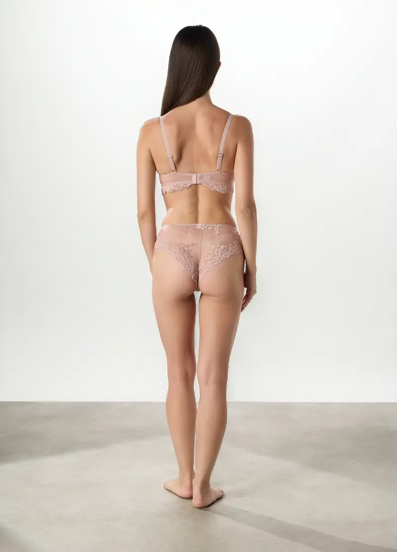 Reggiseno A Triangolo Ricamato Con Imbottitura, Donna, Rosa pastello miniatura 2