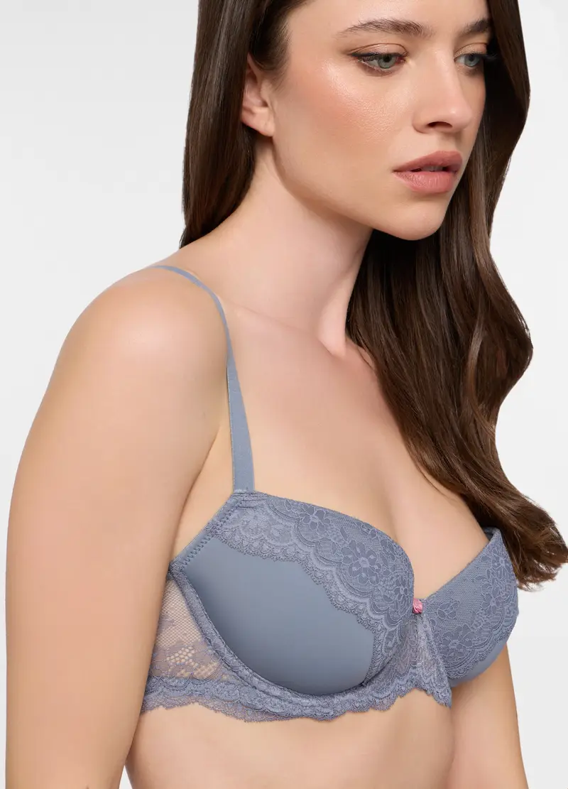 Reggiseno Imbottito A Balconcino Donna, Azzurro chiaro miniatura 3