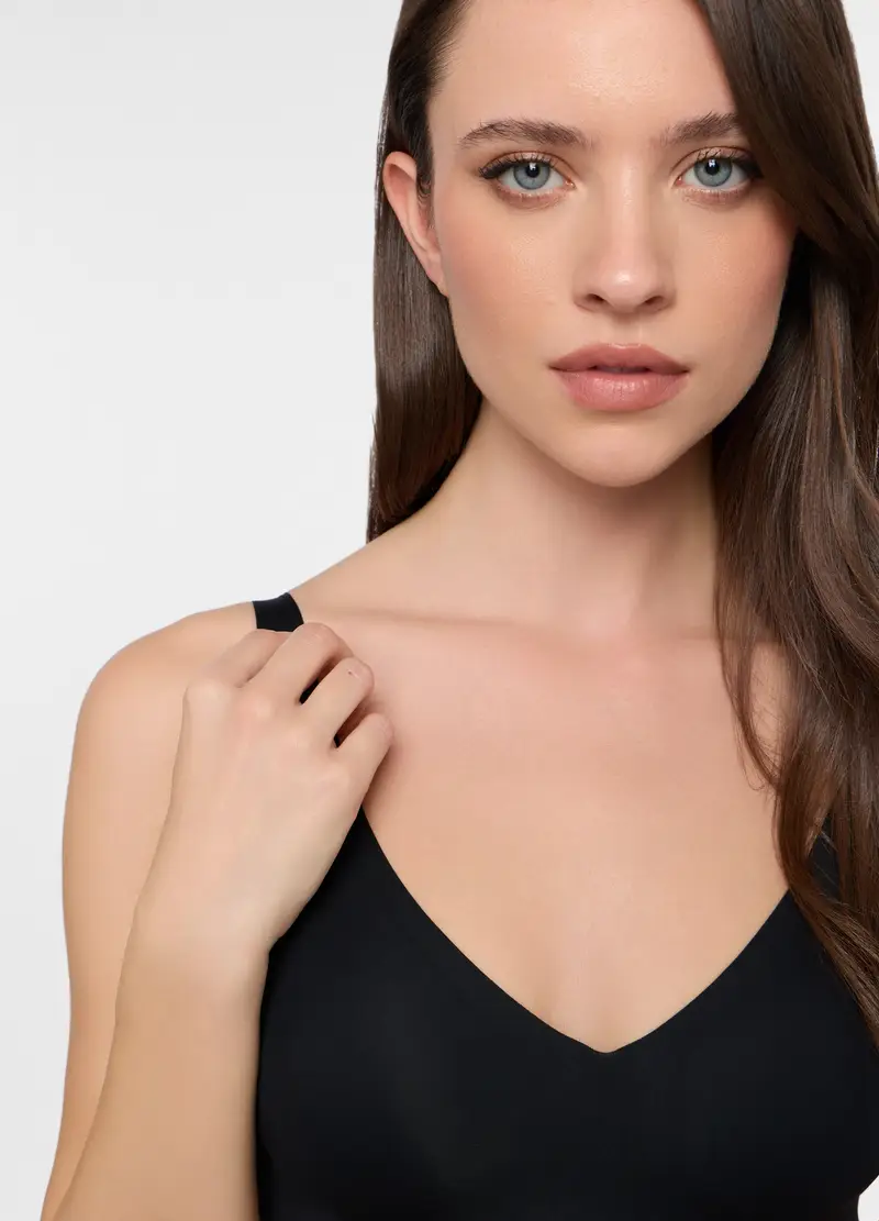 Reggiseno In Microfibra A Triangolo Donna, Nero miniatura 3