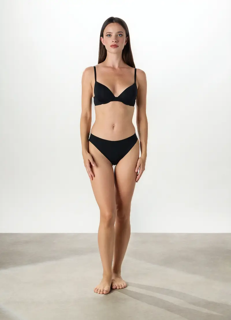 Reggiseno Push-up In Microfibra Donna, Nero