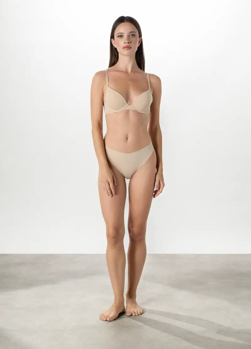 Reggiseno Push-up In Microfibra Donna, Rosa polveroso