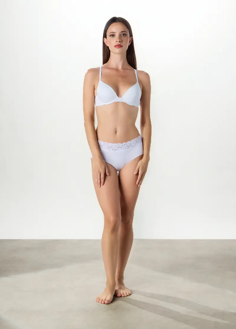 Reggiseno Push-up In Viscosa Di Bamboo Donna, Bianco gesso