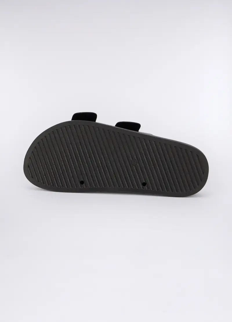 Sandali A Doppia Fascia Donna, Nero miniatura 3