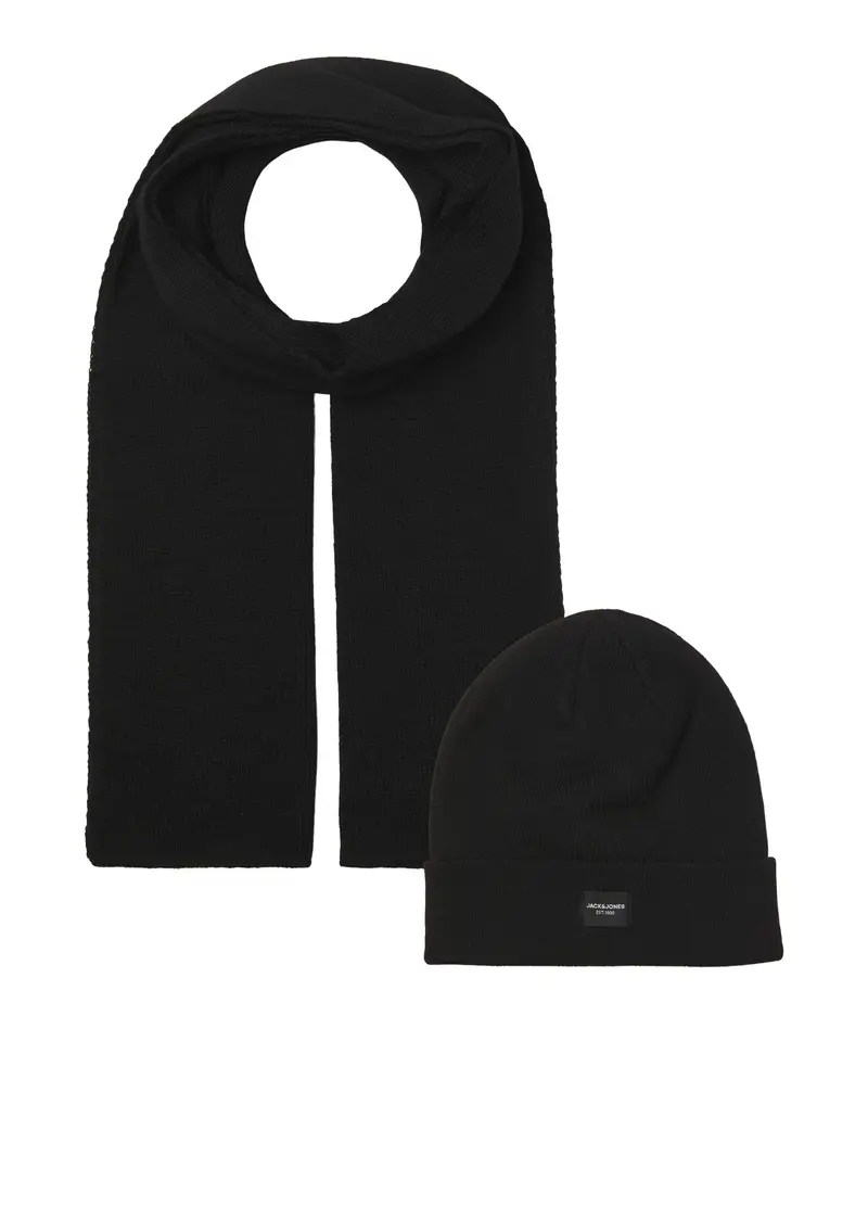 Sciarpa A Maglia Uomo, Unisex, Nero miniatura 3