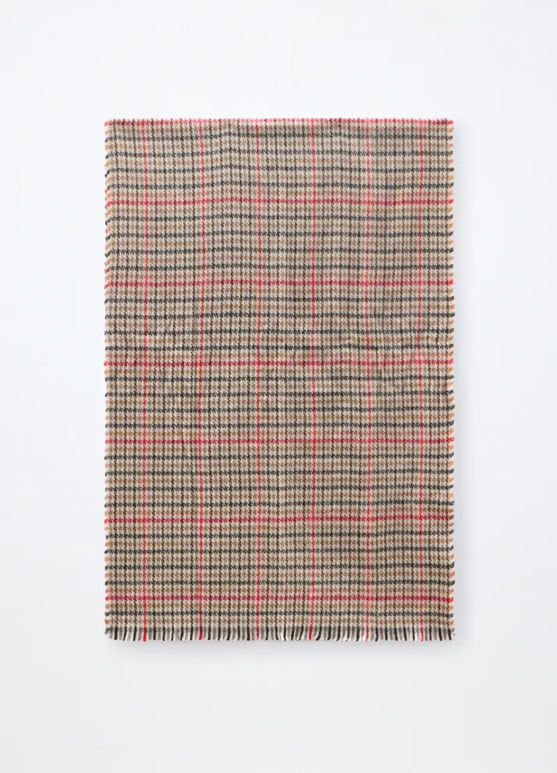 Sciarpa A Quadri Donna, Beige