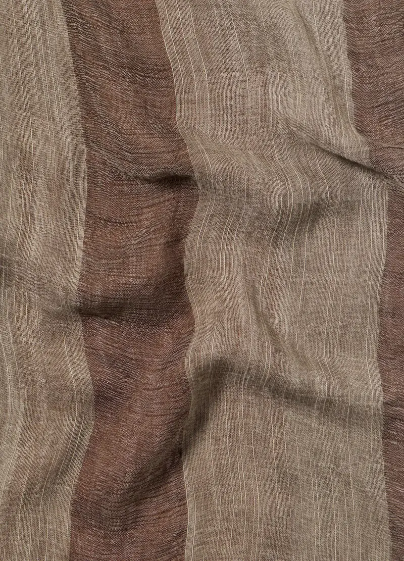 Sciarpa A Righe Donna, Beige chiaro miniatura 2