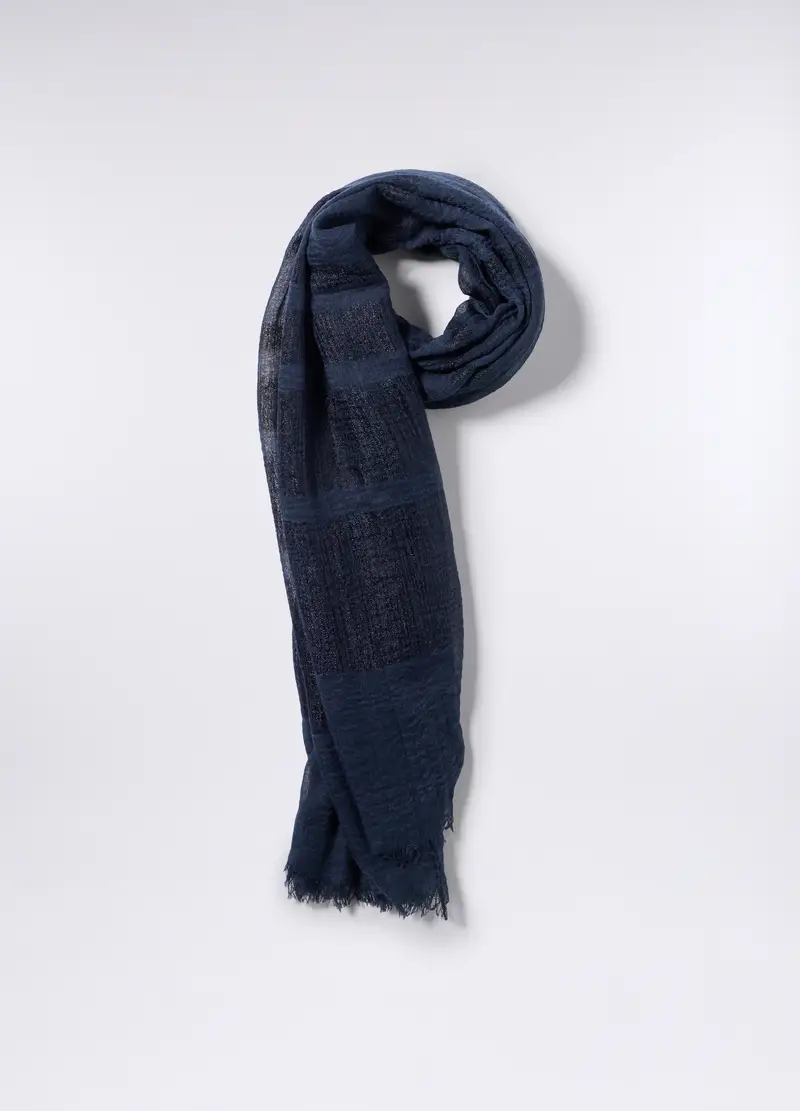 Sciarpa A Righe Donna, Blu navy