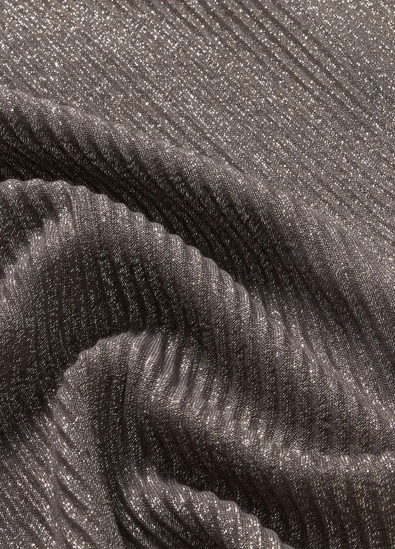 Sciarpa Con Filo Lurex Donna, Beige chiaro miniatura 2