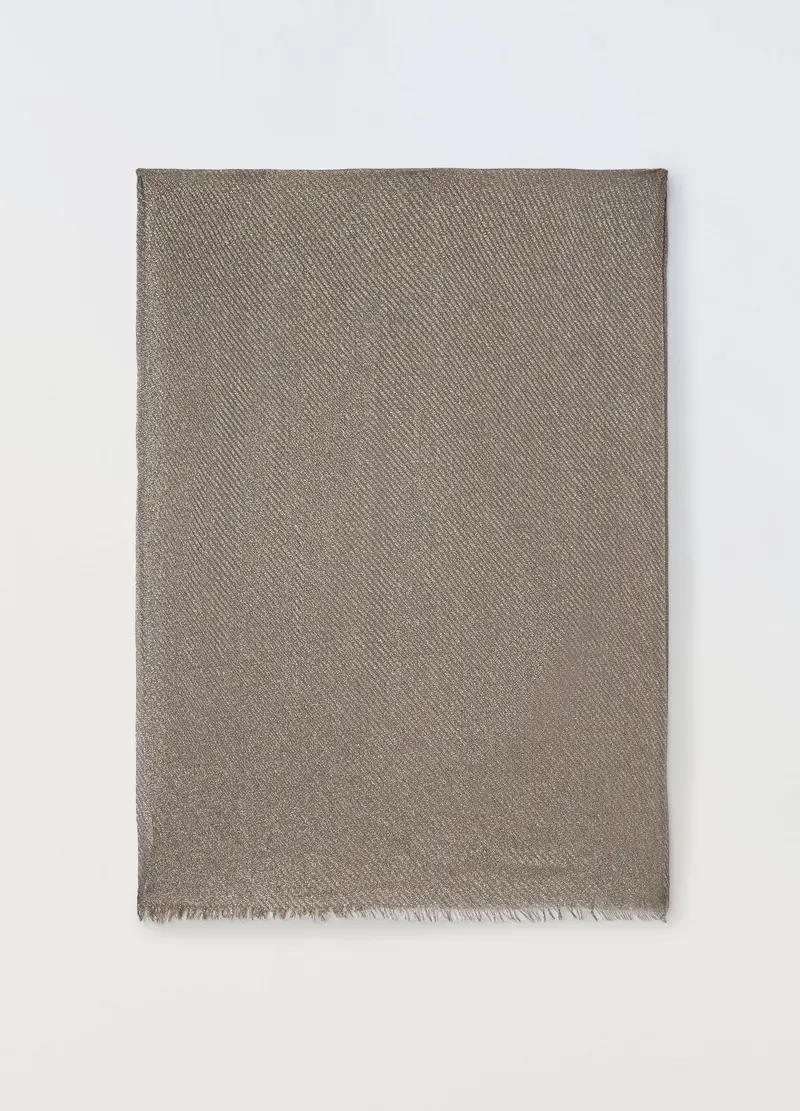 Sciarpa Con Filo Lurex Donna, Beige chiaro