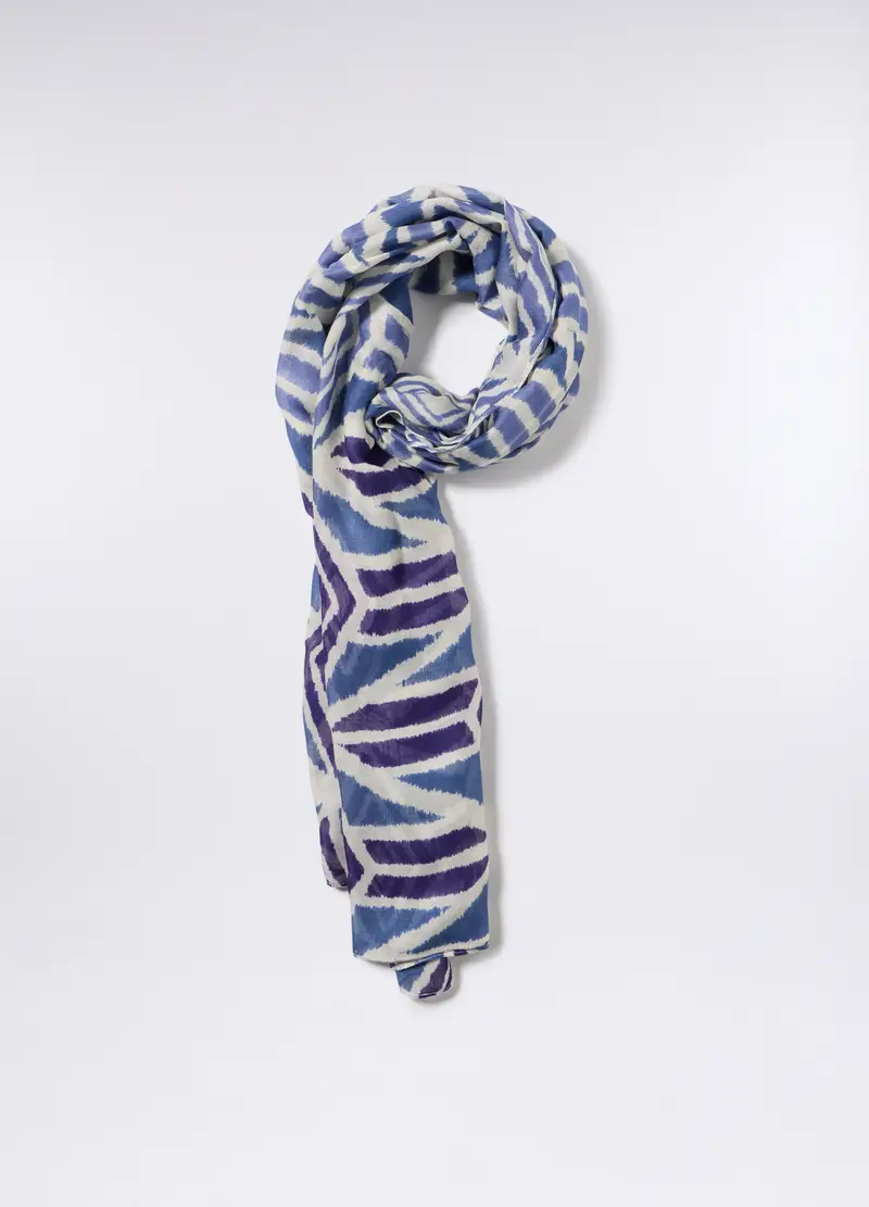 Sciarpa Con Stampa Donna, Bianco