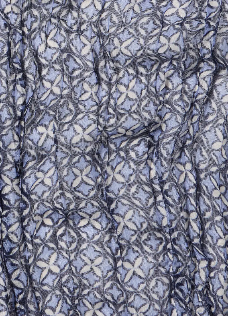 Sciarpa Crinkle Con Stampa Donna, Blu Bluette miniatura 2