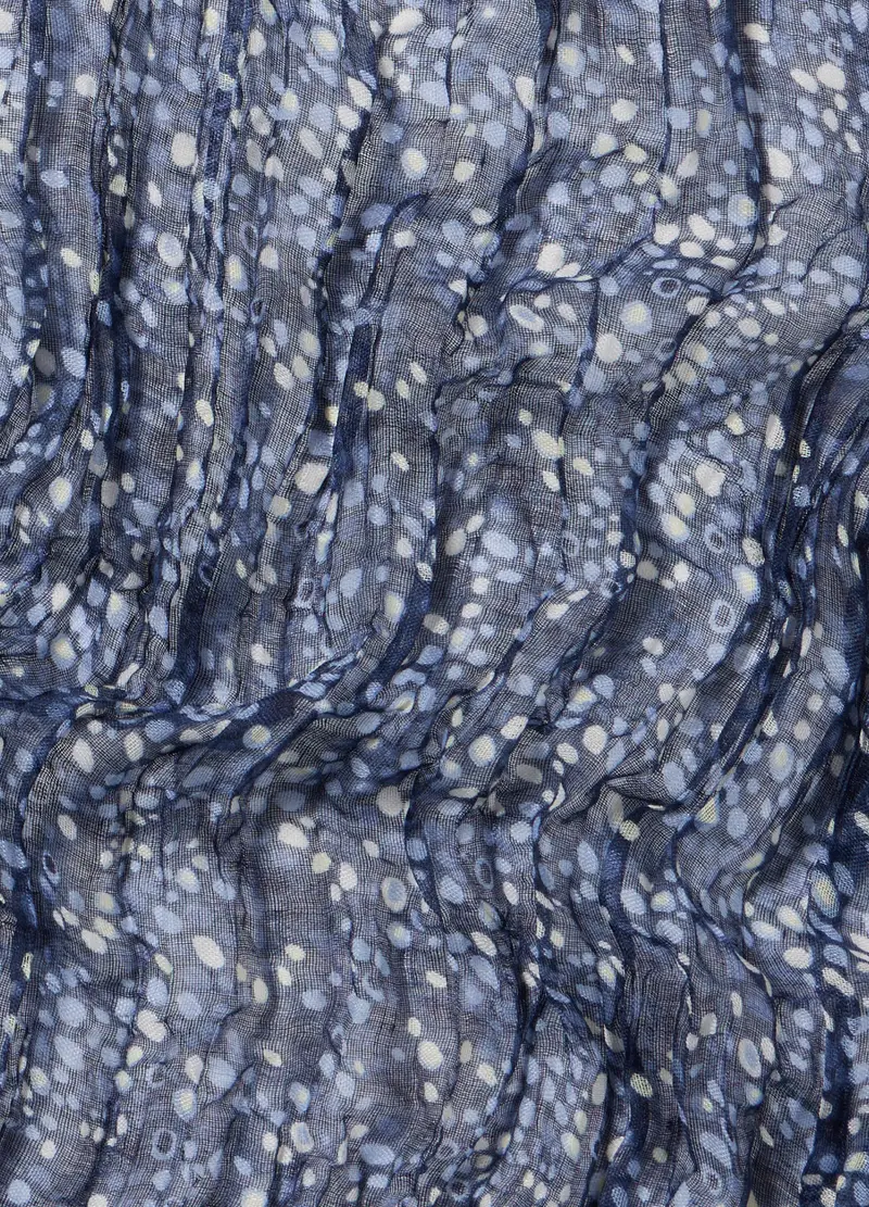 Sciarpa Crinkle Con Stampa Donna, Blu navy miniatura 2