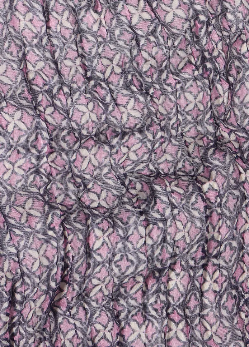 Sciarpa Crinkle Con Stampa Donna, Rosa pastello miniatura 2