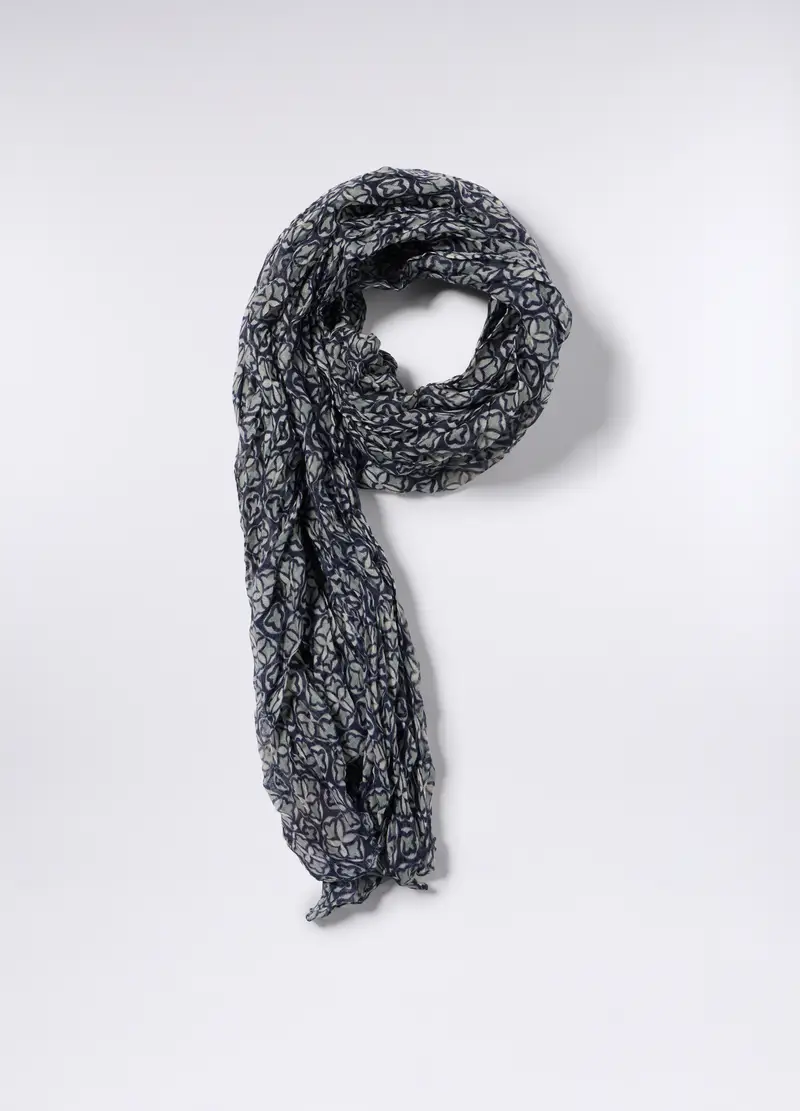 Sciarpa Crinkle Con Stampa Donna, Verde salvia