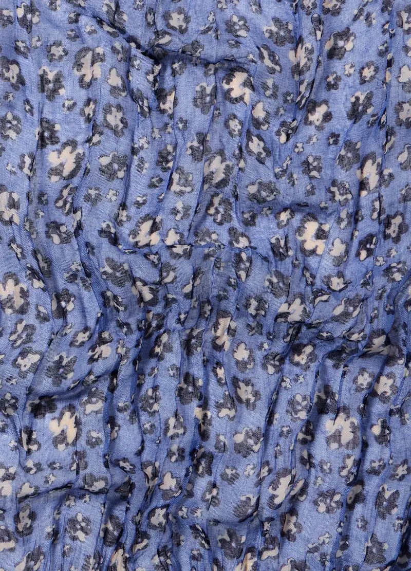 Sciarpa Crinkle Floreale Donna, Blu Bluette miniatura 2