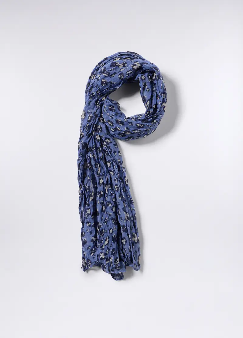 Sciarpa Crinkle Floreale Donna, Blu Bluette