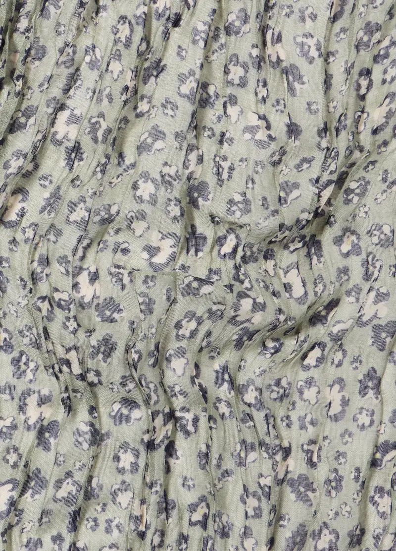 Sciarpa Crinkle Floreale Donna, Verde oliva miniatura 2