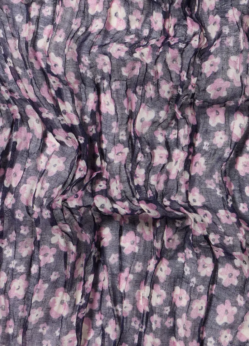 Sciarpa Crinkle Floreale Donna, Viola lavanda miniatura 2