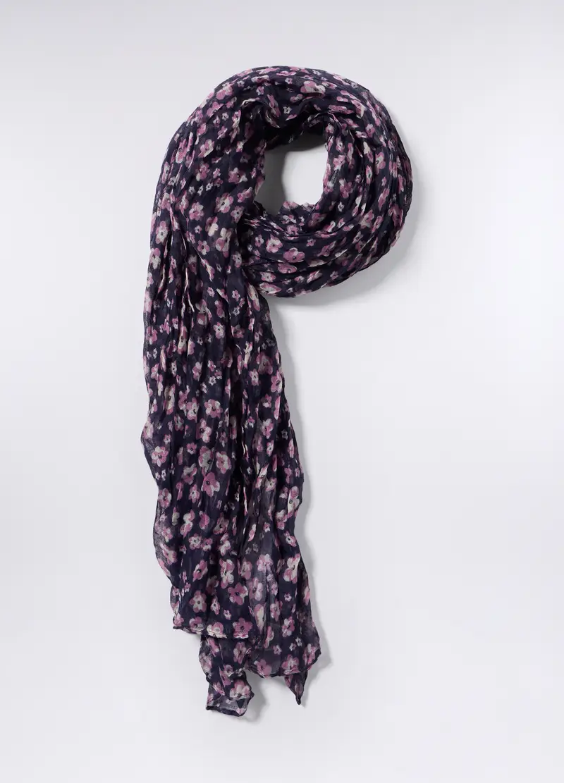 Sciarpa Crinkle Floreale Donna, Viola lavanda