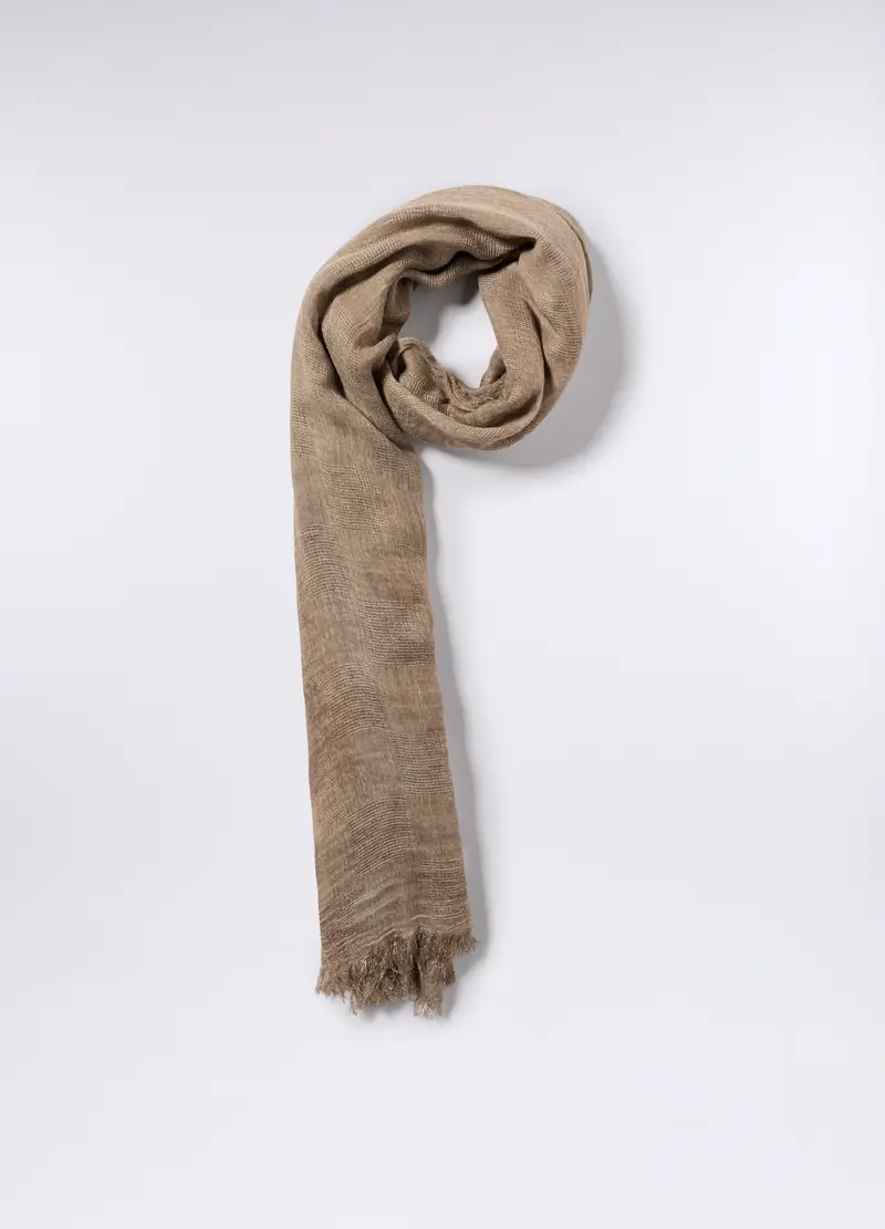 Sciarpa In Pura Viscosa Donna, Marrone chiaro