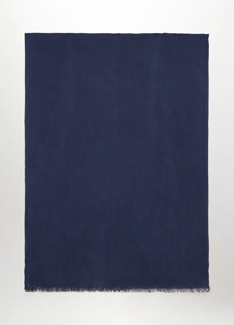 Sciarpa In Viscosa Tinta Unita Donna, Blu navy