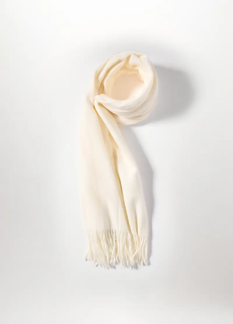 Sciarpa Jacquard Donna, Bianco panna miniatura 2