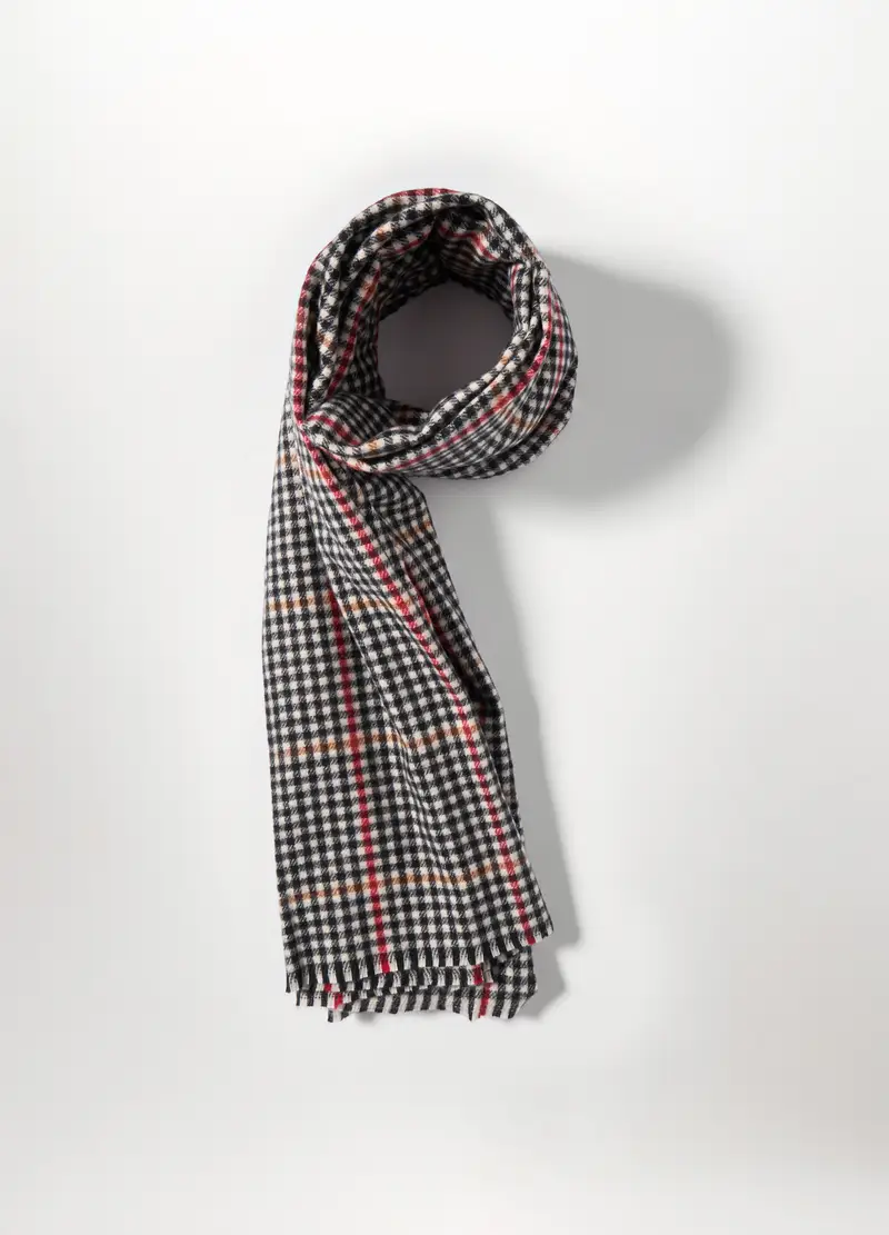 Sciarpa Jacquard Misto Viscosa Donna, Nero/Bianco miniatura 2