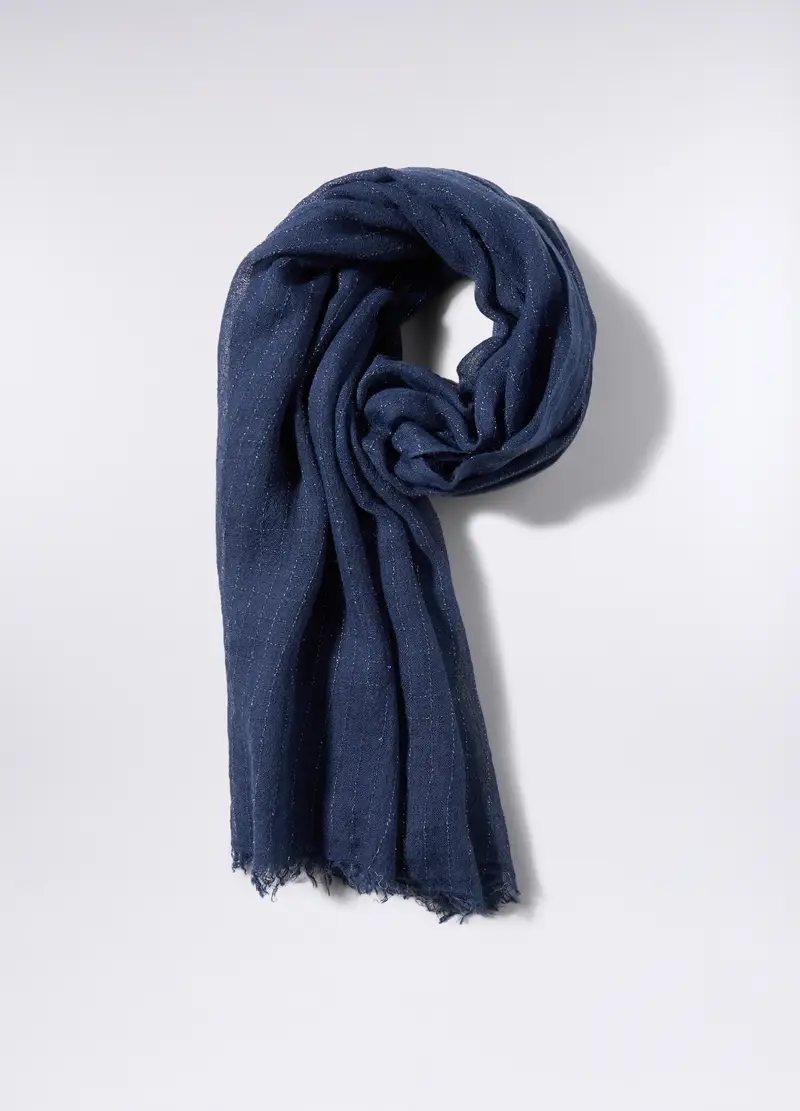 Sciarpa Misto Lana Donna, Blu scuro miniatura 2