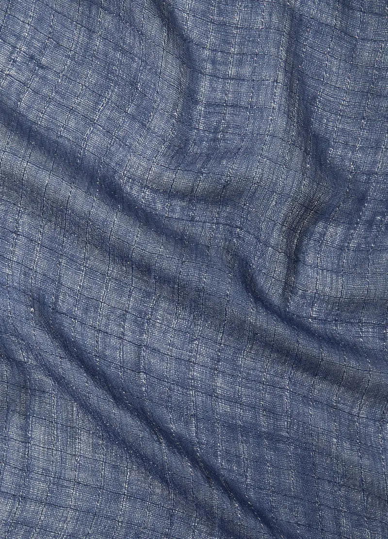 Sciarpa Misto Lana Donna, Blu scuro miniatura 3