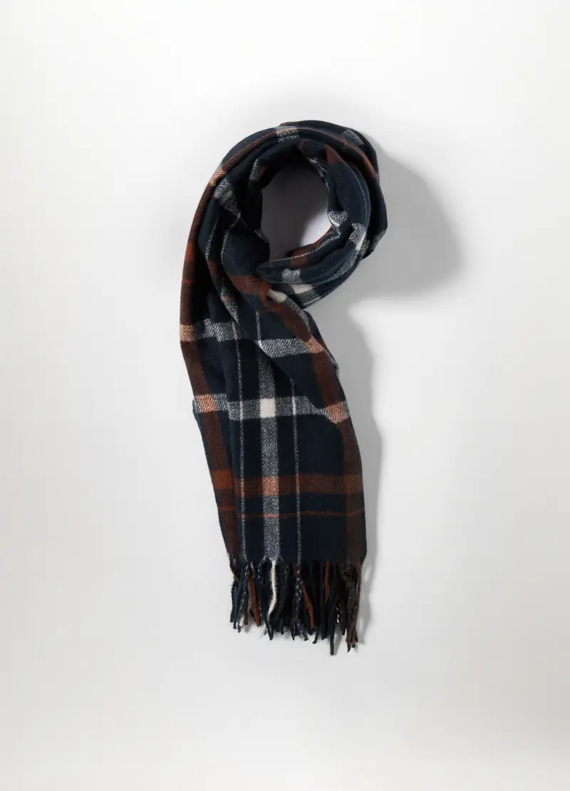 Sciarpa Misto Viscosa A Quadri Donna, Blu navy miniatura 2