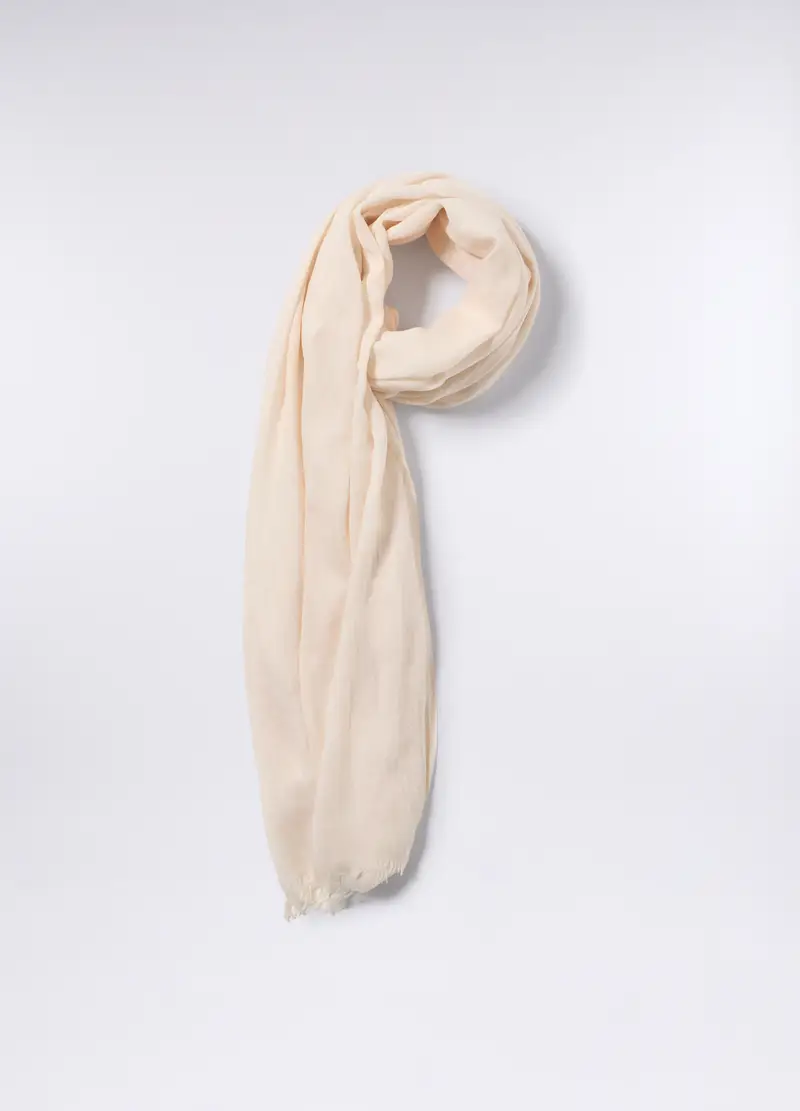 Sciarpa Misto Viscosa Donna, Bianco avorio