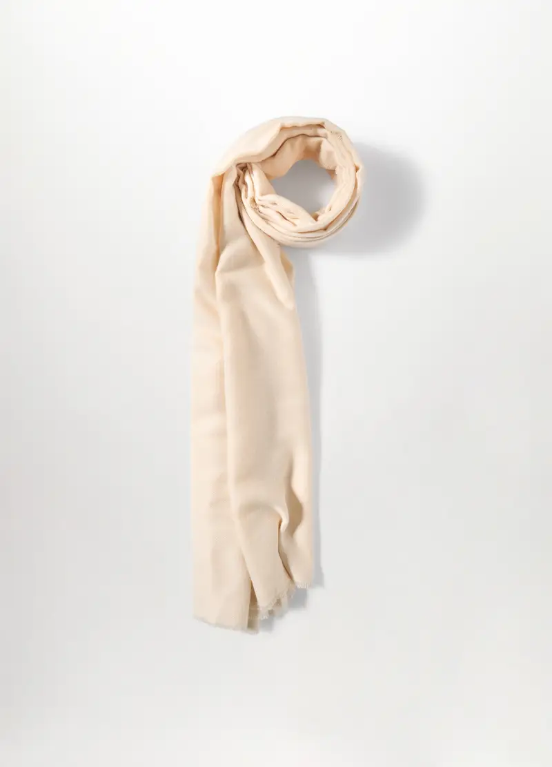 Sciarpa Misto Viscosa Donna, Bianco panna miniatura 2