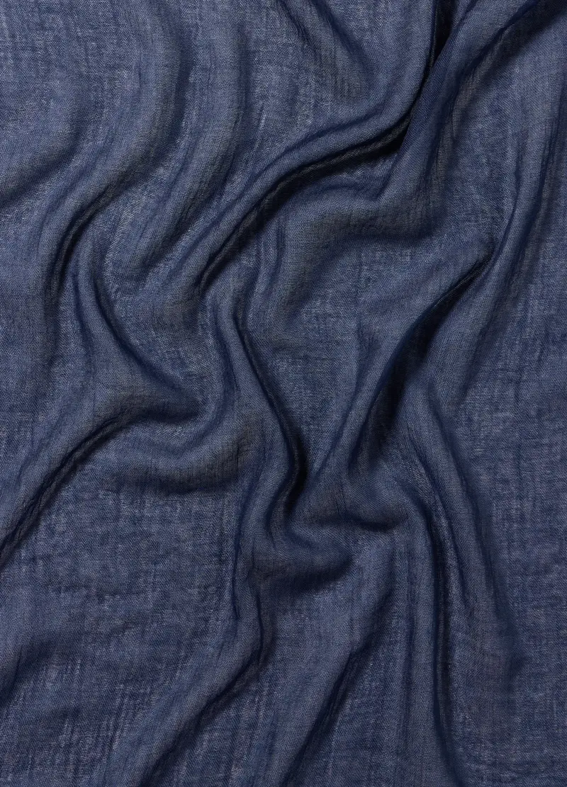 Sciarpa Misto Viscosa Donna, Blu navy miniatura 2