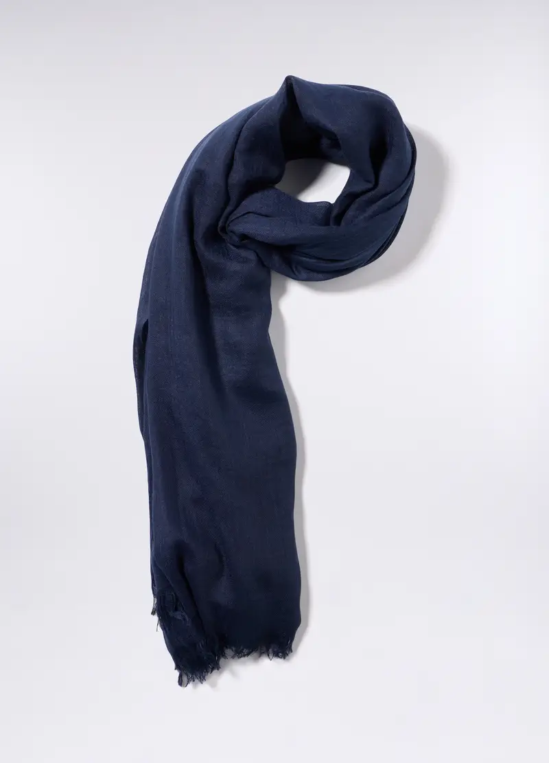 Sciarpa Misto Viscosa Donna, Blu navy