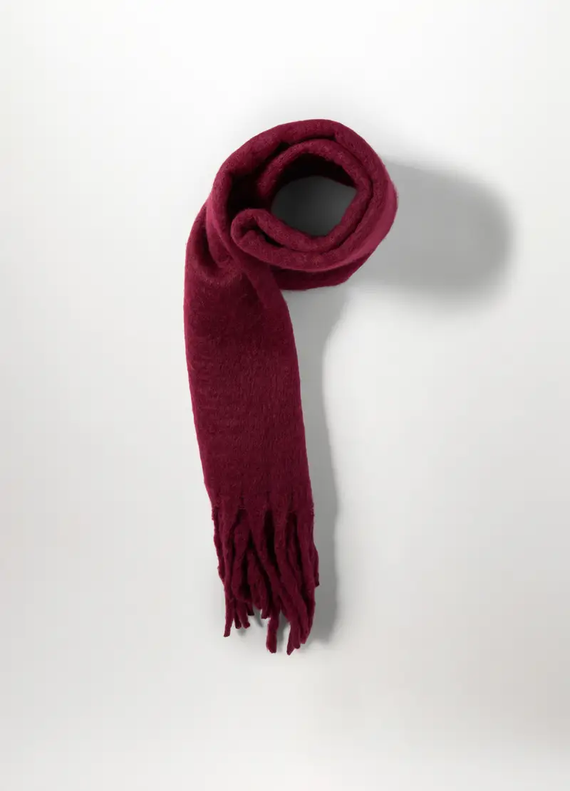 Sciarpa Tricot Donna, Rosso burgundy miniatura 2