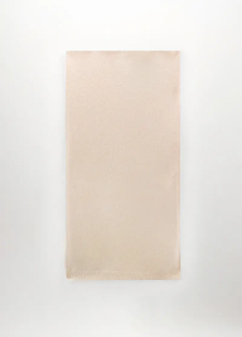 Sciarpa Tricot In Filo Lurex Donna, Beige